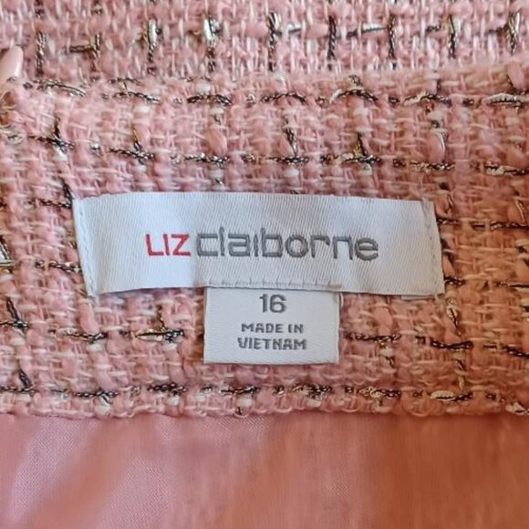 NEW! Liz Claiborne "Charleston Pink" Tweed Pencil Skirt Size 16 - Picture 6 of 9